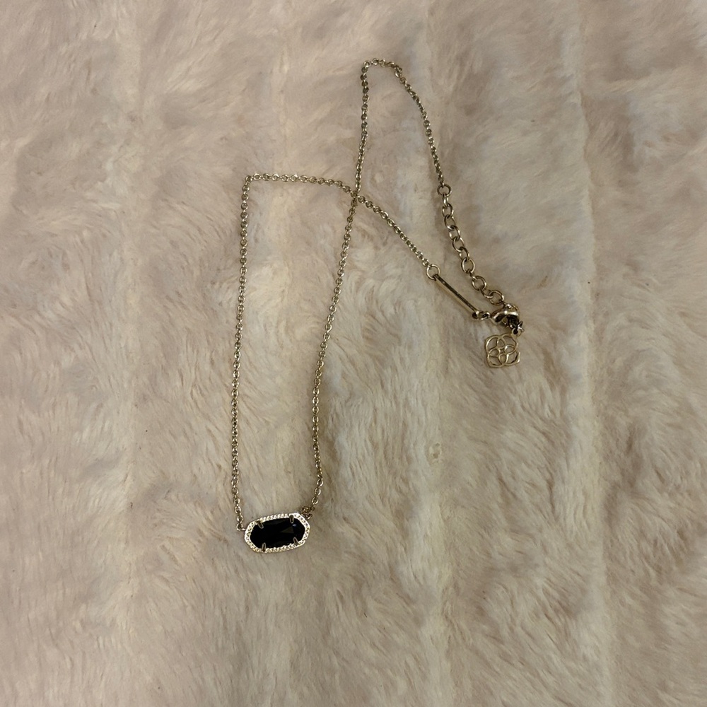 Kendra Scott Gold Chain Necklace with Black Pendant